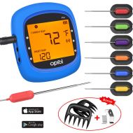 [아마존 핫딜] [아마존핫딜]Oprol Bluetooth Meat Thermometer, Wireless Digital BBQ Thermometer for Grilling Smart with 6 Stainless Steel Probes Remoted Monitor for Cooking Smoker Kitchen Oven, Support iOS & Android