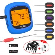 Oprol Bluetooth Meat Thermometer, Wireless Digital BBQ Thermometer for Grilling Smart with 6 Stainless Steel Probes Remoted Monitor for Cooking Smoker Kitchen Oven, Support iOS & Android