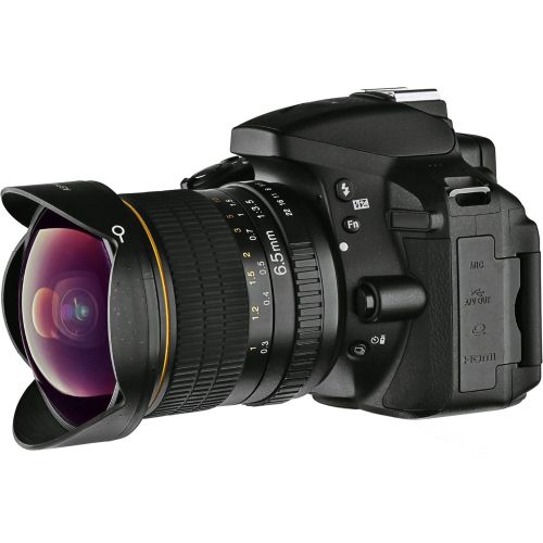  Opteka 6.5mm f3.5 HD Aspherical Fisheye Lens with Removable Hood for Nikon D4S, DF, D4, D3X, D810, D800, D750, D610, D60