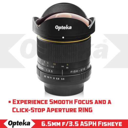  Opteka 6.5mm f3.5 HD Aspherical Fisheye Lens for Canon EOS 80D, 77D, 70D, 60D, 60Da, 50D, 7D, T7i, T7s, T7, T6s, T6i, T6, T5i, T5, T4i, T3i, T3, SL2 and SL1 Digital SLR Cameras