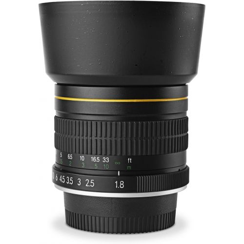  [아마존베스트]Opteka 85mm f/1.8 Full Frame Aspherical Telephoto Portrait Lens for Nikon DSLR with Removable Hood and Optical Cleaning Kit