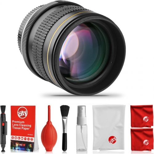  [아마존베스트]Opteka 85mm f/1.8 Full Frame Aspherical Telephoto Portrait Lens for Nikon DSLR with Removable Hood and Optical Cleaning Kit