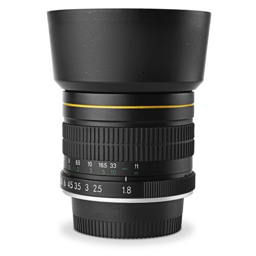  Opteka 85mm f/1.8 Full Frame Aspherical Telephoto Portrait Lens for Nikon DSLR with Removable Hood and Optical Cleaning Kit