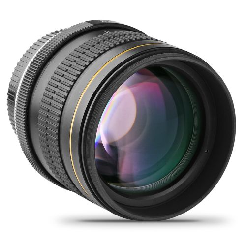  Opteka 85mm f/1.8 Full Frame Aspherical Telephoto Portrait Lens for Nikon DSLR with Removable Hood and Optical Cleaning Kit