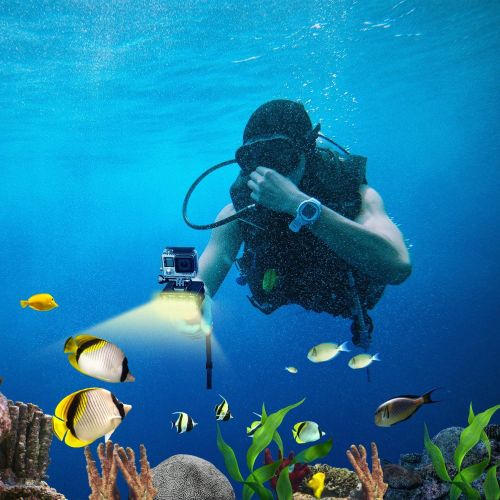  Opteka High-Power Underwater Diving Waterproof 147ft(45m) LED Video Light for GoPro Hero 7/6/5/5S/4/4S/3+/2/SJCAM/YI Action Cameras