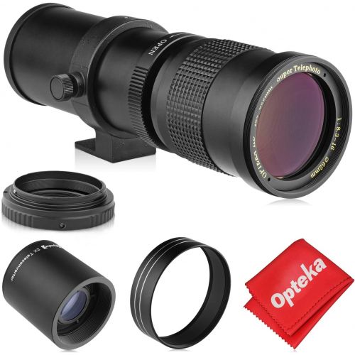  Opteka 420-800mm (w/ 2X- 840-1600mm) f/8.3 HD Telephoto Zoom Lens for Fuji Fujifilm X-Mount X-Pro3, Pro2, H1, T3, T2, T30, T20, T10, T1, A7, A5, A3, A2, A1, E3, E2 and T100 Digital