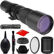 Opteka 500mm/1000mm f/8 Manual Telephoto Lens for Nikon F-Mount D6, D5, D4, DF, D850, D810, D780, D750, D700, D610, D500, D7500, D7200, D7100, D5600, D5500, D5300, D5200, D3500, D3