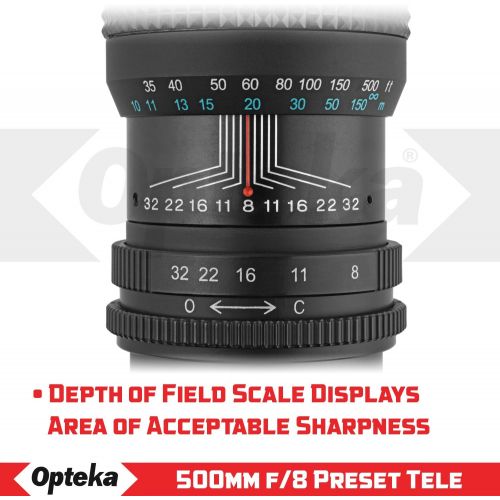  Opteka 500mm/1000mm f/8 Manual Telephoto Lens for Nikon F-Mount D6, D5, D4, DF, D850, D810, D780, D750, D700, D610, D500, D7500, D7200, D7100, D5600, D5500, D5300, D5200, D3500, D3