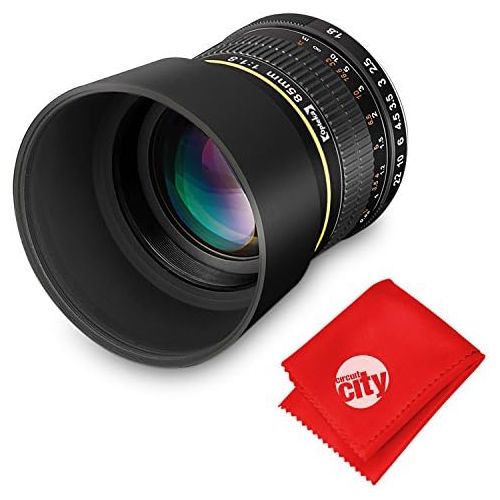  Opteka 85mm f1.8 Manual Focus Aspherical Medium Telephoto Lens for Nikon Digital SLR Cameras + Premium Microfiber Cleaning Cloth