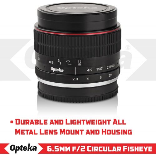  Opteka 6.5mm f2 HD MC Manual Focus Fisheye Lens for Olympus Micro 43 Mount Digital Cameras