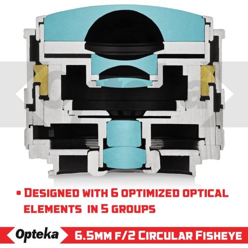  Opteka 6.5mm f2 HD MC Manual Focus Fisheye Lens for Olympus Micro 43 Mount Digital Cameras