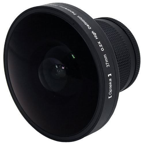  Opteka Platinum Series 0.2X HD Panoramic Vortex 220Deg Fisheye Lens For Sony DCR-DVD101, DVD102, DVD105, DVD205, DVD301, DVD305, DVD605, DVD705, DVD755, DVD91, HC20, HC21, HC26, HC