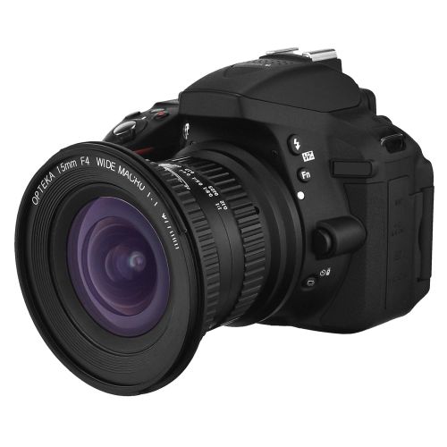  Opteka 15mm f4 LD UNC AL 1:1 Macro Wide Angle Full Frame Lens for Canon EOS Digital SLR Cameras