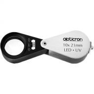 Opticron Folding Metal Loupe Magnifier with LED and UV Light (10x)