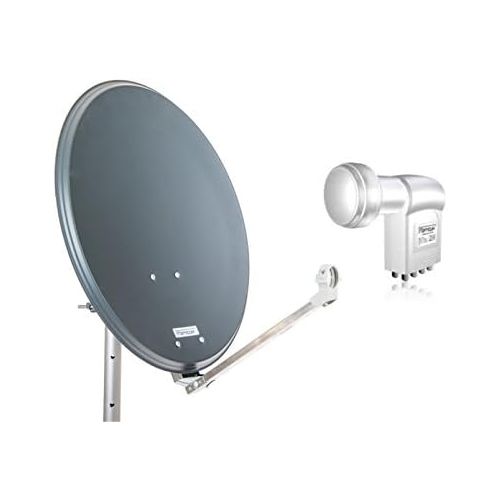  [아마존베스트]-Service-Informationen Opticum Stahl QA60 Satellitenantenne mit Octo-LNB (60 cm) anthrazit