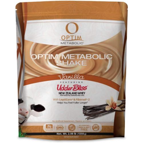  Optim Metabolic Meal Replacement Shake with Clinically Proven Ingredients for Weight Management, Grass Fed Hormone Free Whey Protein, High Fiber, Low Carb, Strawberry, 30 Servings