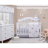 OptimaBaby Woodland 6 Piece Baby Nursery Crib Bedding Set, Forest Fox, White/Gray/Yellow/Brown