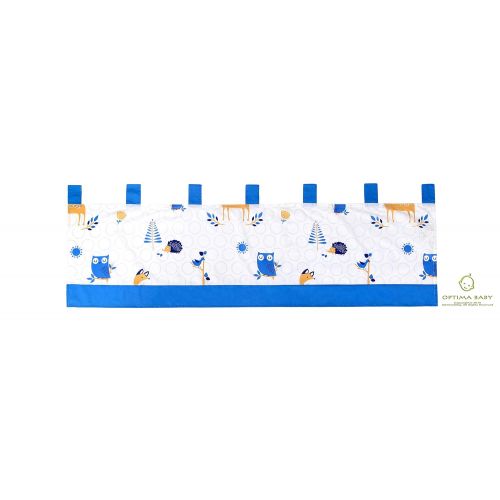  OptimaBaby 6 Piece Unisex Baby Nursery Crib Bedding Set, Enchanted Forest Animals, Yellow/White/Light Blue/Blue