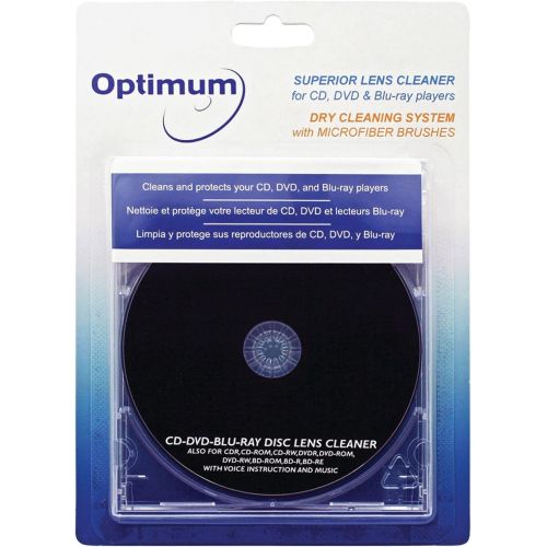  [아마존베스트]Optimum Superior Lens Cleaner (OPTCDDVDLC) For CD, DVD and Blu-ray Players with Microfiber Brush Cleaning System