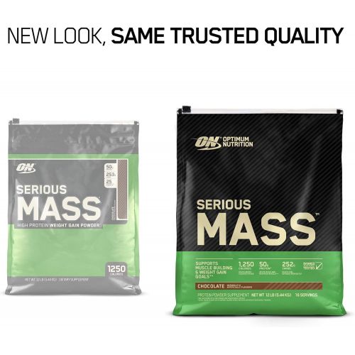  Optimum Nutrition OPTIMUM NUTRITION Serious Mass Weight Gainer Protein Powder, Chocolate, 12 Pound