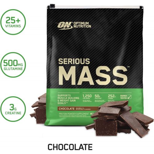  Optimum Nutrition OPTIMUM NUTRITION Serious Mass Weight Gainer Protein Powder, Chocolate, 12 Pound