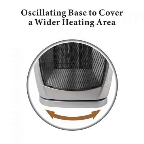  Optimus OPSH7247 H-7247 Portable Oscillating Ceramic Heater With Thermostat