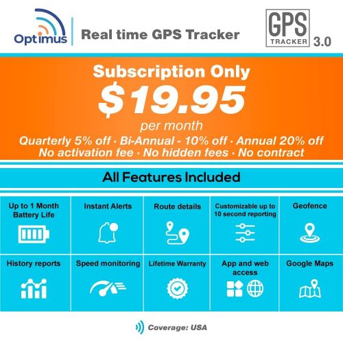  GPS Tracker - Optimus 3.0 4G LTE Bundle with Twin Magnet Case - 1 Month Battery