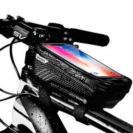 Option Bike Frame Bag, Waterproof Bike Pouch Bag, Cycling Front Top Tube Touchscreen Sun Visor Storage Bag for iPhone 8 Plus/X/XS Max/XR/Samsung S8/S9 Plus up to 6.6 Inch