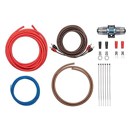  [아마존베스트]-Service-Informationen Cable Kit 10 mm² Ready Assembled - Car Amplifier Connection Set - with Power Cables, RCA Cable, Fuse Holder, Fuses - Installation Kit for Power Amplifiers