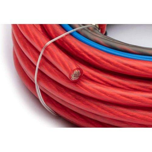  [아마존베스트]-Service-Informationen Cable Kit 10 mm² Ready Assembled - Car Amplifier Connection Set - with Power Cables, RCA Cable, Fuse Holder, Fuses - Installation Kit for Power Amplifiers