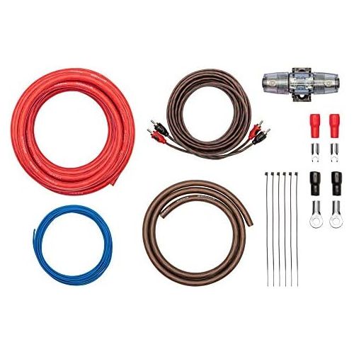  [아마존베스트]-Service-Informationen Cable Kit 20 mm² Ready Assembled Wiring Kit Perfect for Power Amplifiers / Amplifiers in the Car - Power Cable Set for Amplifier
