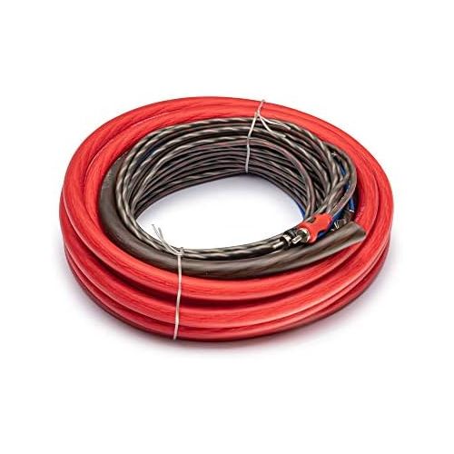  [아마존베스트]-Service-Informationen Cable Kit 35 mm² Ready Assembled Wiring Kit Perfect for Power Amplifiers / Amplifiers in the Car - Power Cable Set for Amplifier