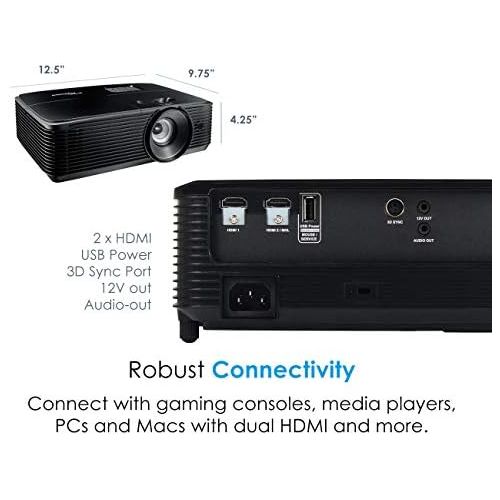  [아마존베스트]Optoma HD143X Affordable High Performance 1080p Home Theater Projector, 3000 Lumens, 3D Support, Long 12000 Lamp Life, for Indoor and Outdoor Movies, Built In Speaker