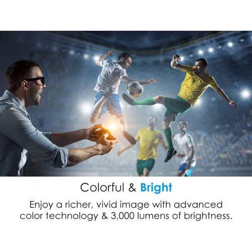  [아마존베스트]Optoma HD143X Affordable High Performance 1080p Home Theater Projector, 3000 Lumens, 3D Support, Long 12000 Lamp Life, for Indoor and Outdoor Movies, Built In Speaker