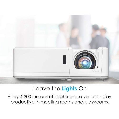  Optoma ZH406ST Short Throw Full HD Professional Laser Projector | DuraCore Laser Light Source | High Bright 4200 lumens | 4K HDR Input | Flexible Installation with Four Corner Adju