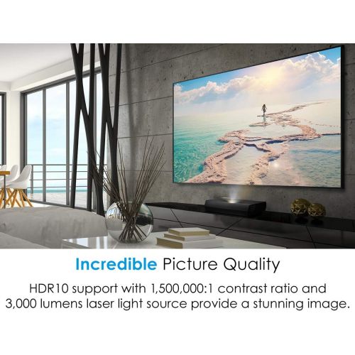  Optoma CinemaX P1 4K UHD Laser TV Home Theater Projector | Bright 3000 Lumens | Ultra Short Throw | Integrated NuForce Soundbar | Stream Netflix and Prime Video | Works with Alexa