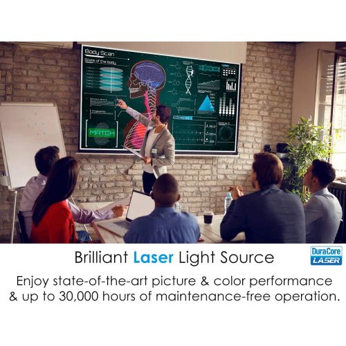  Optoma ZH406 1080p Professional Laser Projector DuraCore Laser Light Source Up to 30,000 Hours Crestron Compatible 4K HDR Input High Bright 4500 lumens 2 Year Warranty White
