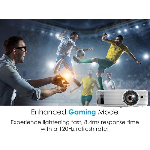  [아마존베스트]Optoma GT1080HDR Short Throw Gaming Projector | Enhanced Gaming Mode for 1080P 120Hz Gaming at 8.4ms | 4K UHD Support | Play HDR for 4K and 1080P | High 3800 lumens for Day & Night