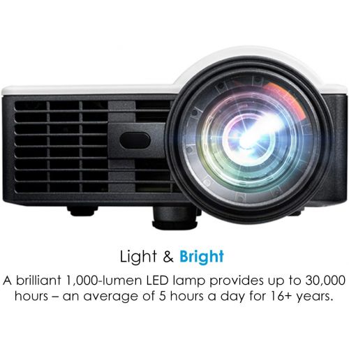  Optoma ML1050ST+ Palm-Sized 1000 Lumen WXGA Short Throw Pocket LED Projector with Auto Focus