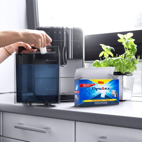  Oputec Cleaning Set for Fully Automatic Coffee Machines 50 Descaler Tabs + 30 Cleaning Pads Compatible Coffee Machines: Miele Krups Delonghi Senseo Siemens Saeco WMF Philips