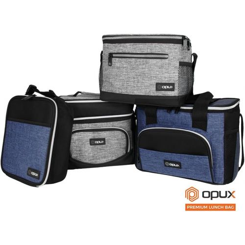  OPUX Insulated Small Cooler Bag for Travel | Soft Collapsible Cooler Bag for Family Camping, Beach | Large Leakproof Lunch Bag Box for Work, Construction Lunch Pail | Fits 16 Cans