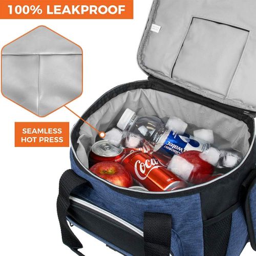  OPUX Insulated Small Cooler Bag for Travel | Soft Collapsible Cooler Bag for Family Camping, Beach | Large Leakproof Lunch Bag Box for Work, Construction Lunch Pail | Fits 16 Cans