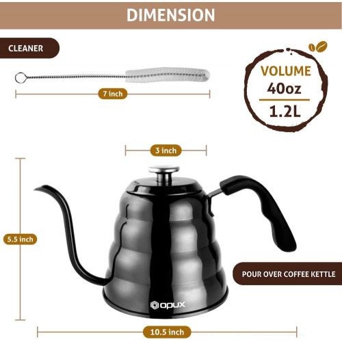  [아마존베스트]OPUX Insulated French Press Coffee Maker | Stainless Steel 4 Cup Coffee Press Pot with 4 Layer Filters for Pour Over Brewing | 34 fl oz Borosilicate Glass (Clear)