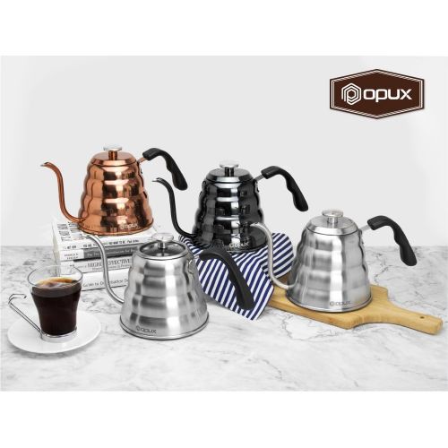  [아마존베스트]OPUX Insulated French Press Coffee Maker | Stainless Steel 4 Cup Coffee Press Pot with 4 Layer Filters for Pour Over Brewing | 34 fl oz Borosilicate Glass (Clear)