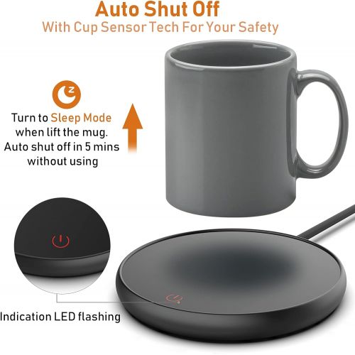  [아마존베스트]Oracer Coffee Mug Warmer with Auto Shut Off for HomeOffice Desk Use, Smart Temperature Settings, Electric BeverageCocoa Tea Water MilkWarmer for All Cups and Mugs, Cup Sensing Touch Co