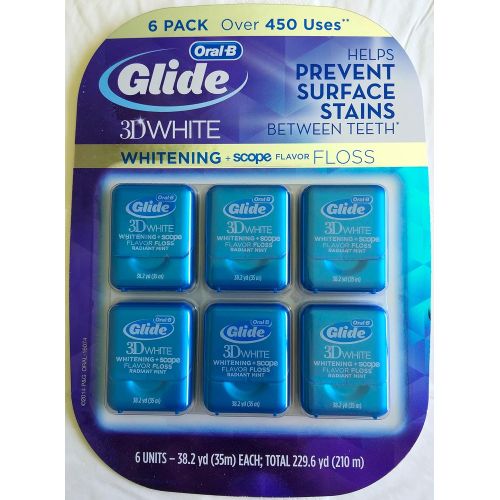  Oral B Glide 3D Whitening + Scope Flavor (6 Pack)