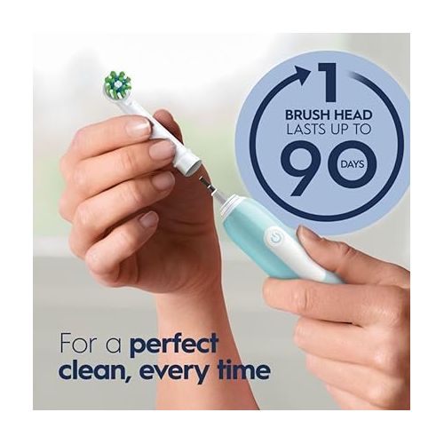  Oral-B Pro 1000 Rechargeable Electric Toothbrush, Turquoise with Pressure Sensor, 3 Modes
