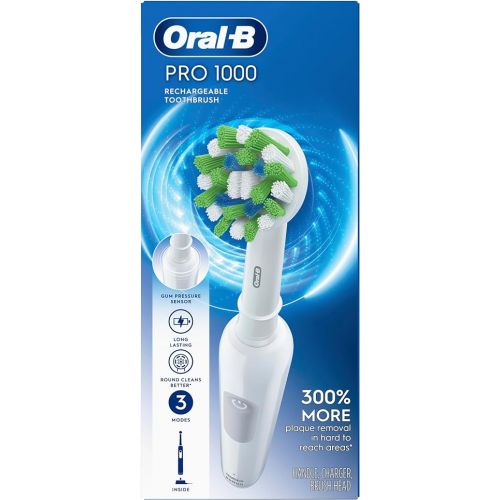  Oral-B Pro 1000 Rechargeable Electric Toothbrush, White