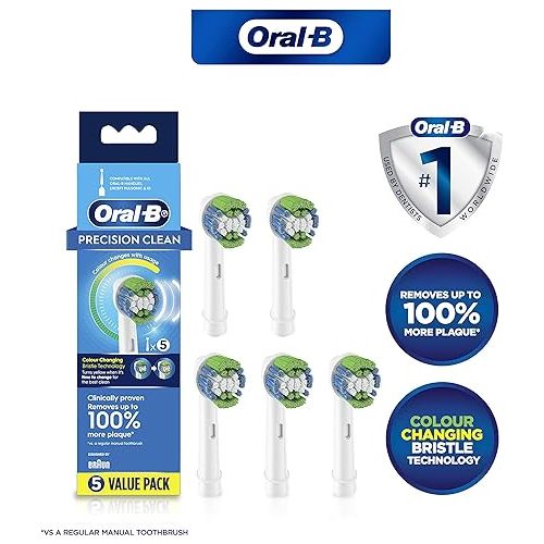  Braun Oral-B Precision Clean Toothbrush Heads (Pack of 5, Served in All Oral-B Rotating Brushes)