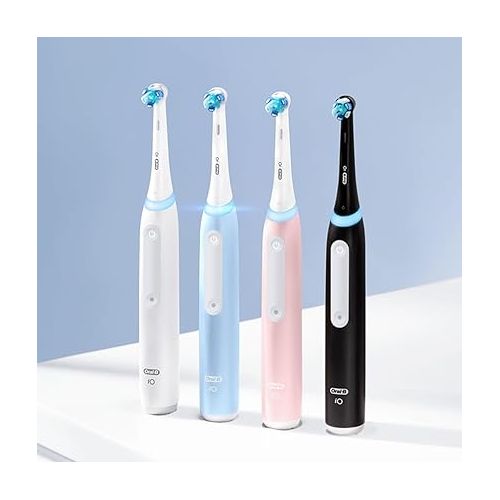  Oral-B iO Deep Clean Rechargeable Electric Powered Toothbrush, Black with iO Series 3 Limited, 2 Brush Heads and Travel Case - Pressure Sensor to Protect Gums - 3 Cleaning Settings - 2 Minute Timer